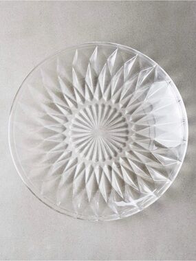 New! CB2 Clear Faceted Glass Plate 7.5”